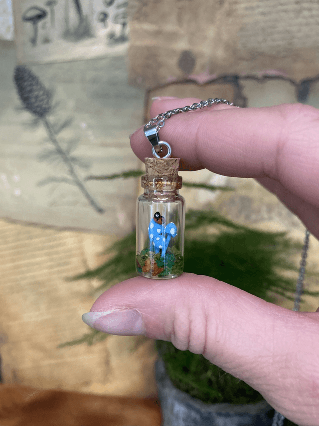 Pendentif champignon phosphorescent