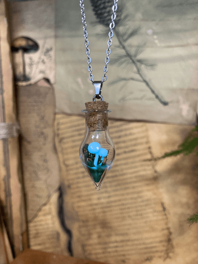 Pendentif champignon phosphorescent