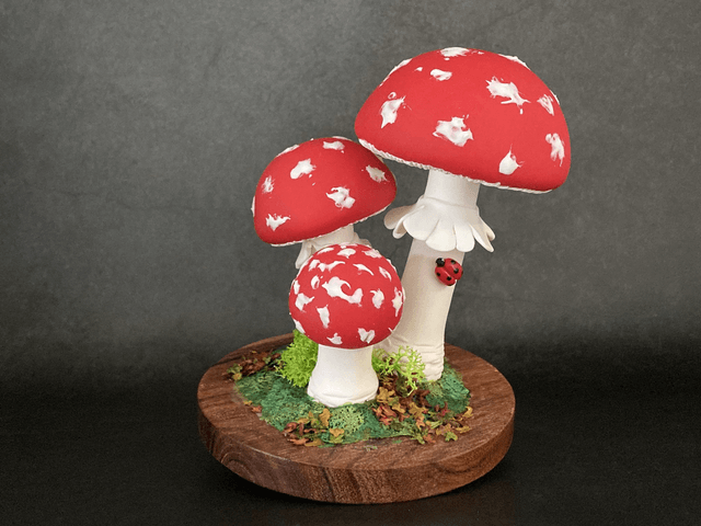 Sculpture "Amanite Tue-Mouches" ~ feuilles